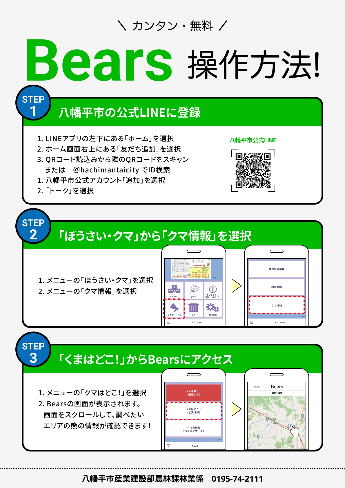 クマ警戒ポスター裏